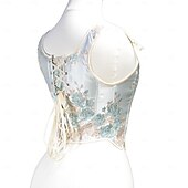 olcso Fűzők-Retró Középkori Reneszánsz Fűző Prsluk Bustier Női Kelta Fantasy Mindszentek napja Farsang Álarcos mulatság Parti Alkalmi / Napi LARP Felnőttek Fűző