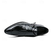 baratos Formal-sapatos formais masculinos estilo monge em couro sintético com padrão de crocodilo brilhante, design elegante com fecho de fivela para eventos empresariais e formais
