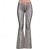 cheap Bottoms-Retro Vintage 1960s Hippie Long Length Dude Funk Bell Bottom Pants Hippie Disco Printing Fit &amp; Flare Women&#039;s Carnival Costume Carnival Daily Wear Pride Parade Pride Month Adults&#039; Pants Spring &amp; Summer