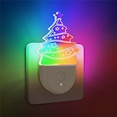 preiswerte Plug-in-Nachtlicht-Acrylförmiges LED-Nachtlicht, Dekoration für Wohnzimmer und Schlafzimmer, Licht mit Farbverlauf, Licht, Augenschutz ohne Flimmern, UK-US-EU-Netzstecker, 1 Stück
