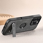 Недорогие Чехлы для iPhone-телефон Кейс для Назначение iPhone 16 Про Макс Плюс Айфон 15 Про Макс Плюс iPhone 14 13 12 Pro Max Plus Кейс на заднюю панель со стендом Магнитный Поддержка беспроводной зарядки Ретро ТПУ ПК Кожа PU