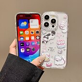 Недорогие Чехлы для iPhone-Чехол для телефона для iPhone 16e iPhone 16 iPhone 16 Pro iPhone 16 Pro Max iPhone 15 iPhone 15 Pro Max iPhone 14 Pro Max Задняя Крышка с Подставкой Ударопрочный Мультяшный TPU Акрил