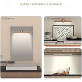 cheap Decorative Lights-36W Rotating LED Deco Night Light Wall Light Magnetic Fill Light  Type-C Rechargeable Wood-Grain Light Touch Makeup Mirror Light Detachable Cabinet Light 1PC  Warm White and White