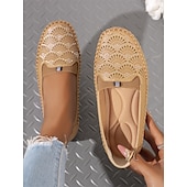 preiswerte Damenhausschuhe und -halbschuhe-Damen-Slipper mit Strasssteinen – glitzernde, ausgehöhlte flache Schuhe zum Gehen und Autofahren