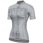 ieftine Tricouri pentru femei-Pentru femei Jersey de ciclism Manșon scurt Bicicletă Tricou Tee Jerseu cu 3 buzunare spate Ciclism montan Respirabil Uscare rapidă Proiectare anatomică Wicking Albastru Gri Grafic Sport Îmbrăcăminte