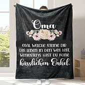 billige Tepper og pledd-morsdagsteppe, et brev til mor, morsdagsgave myk og koselig, perfekt gave til mor, blomster- eller hjertedesign, varm og behagelig