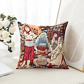 billiga Vintage stil-Vintage Medeltida Dekorativa Toss Kuddar Täcke 1PC Mjuk Fyrkantig Soffa Kuddfodral Kuddöverdrag för Sovrum Vardagsrum Soffstol