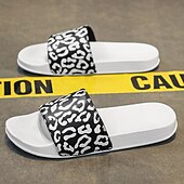 abordables Sandales décontractées-Sandales à enfiler pour homme à imprimé léopard : chaussures décontractées et élégantes pour l&#039;été et les sorties à la plage
