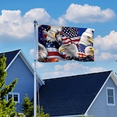 billiga 250:e årsjubileum-4 juli Utomhus Inomhus Med Öglor Patriotisk Flagga Självständighetsdagen Amerikansk Hus Gård Trädgårdsdekorationer Högtidsbanner Skylt