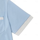 cheap Men&#039;s Classic Polo-Men&#039;s Golf Shirt Pique Polo Shirt Work Casual Lapel Ribbed Polo Collar Short Sleeve Basic Modern Color Block Pocket Summer Regular Fit White Light Blue Burgundy Navy Blue Grey Golf Shirt