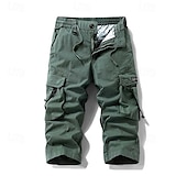 economico Classico-Per uomo Pantaloncini Cargo Capri Pantaloni capri Coulisse Elastico in vita Multi-tasche Semplice Comodità Indossabile Lunghezza al polpaccio All&#039;aperto Sport Quotidiano Moda Casual Nero Cachi