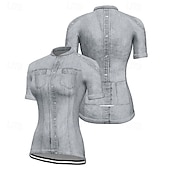 ieftine Tricouri pentru femei-Pentru femei Jersey de ciclism Manșon scurt Bicicletă Tricou Tee Jerseu cu 3 buzunare spate Ciclism montan Respirabil Uscare rapidă Proiectare anatomică Wicking Albastru Gri Grafic Sport Îmbrăcăminte