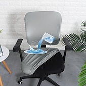 preiswerte Wasserdichte Abdeckung-Stretch-Stuhlbezüge für Computerstühle, wasserdicht, Kunstleder, geteilter Bürostuhlbezug, Gaming-Sessel, Sitzbezug, schmutzabweisend, abnehmbar