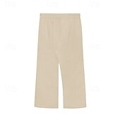 baratos Retrô-Homens Calças de linho Calças Calça verão Calças largas Com Cordão Cintura elástica Perna reta Coqueiro Conforto Respirável Comprimento total Ioga Diário Corrida Moda Retro Vintage Preto Branco
