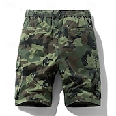 preiswerte Klassiker-Herren Cargo-Shorts Shorts mit Camouflage-Muster Shorts Sommershorts Kordelzug Elastischer Bund Mehrere Taschen Tarnung Komfort tragbar Knielang Outdoor Sport Täglich Mode Lässig Blau Khaki