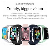 Χαμηλού Κόστους Smartwatch-696 HT5PRO Εξυπνο ρολόι 1.57 inch Έξυπνο ρολόι Bluetooth ΗΚΓ + PPG Βηματόμετρο Υπενθύμιση Κλήσης Συμβατό με Android iOS Γυναικεία Άντρες Κλήσεις Hands-Free Υπενθύμιση Μηνύματος IP 67