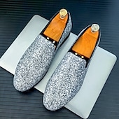levne Pánské nazouváky a mokasíny-pánské plesové boty - zlaté třpytivé slip-on mokasíny pro okouzlující večerní nošení