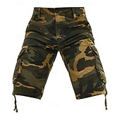 baratos Clássico-Homens Bermuda Cargo Shorts camuflados Calção Shorts de verão Bolso multi Bolso com aba camuflagem Côr Camuflagem Conforto Vestível Comprimento do joelho Ao ar livre Esporte Diário Moda Casual