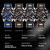 cheap Quartz Watches-POEDAGAR Fashion Men Watch Waterproof Luminous Chronograph Date Man Wristwatch Silicone Strap Luxury Sports Men&#039;s Quartz Watches