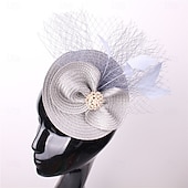 voordelige Fascinators &amp; Hoeden-Helm Veren Bruiloft Avond Feest Elegant Bruiloft Met Veer Helm Hoofddeksels