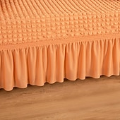 economico Copridivano-Copridivano elasticizzato elegante con reticolo a bolle 3D Copridivano Copridivano Copridivano Elastico in Spandex Copridivano Protettore con Gonna