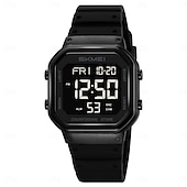 cheap Digital Watches-SKMEI Ins Wind Square Multi functional Waterproof Electronic Watch for Male and Female Students