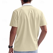 voordelige Klassieke polo voor heren-Voor heren Polo met kwartrits Golfshirt Dagelijks Feestdagen Kwart ritssluiting Korte mouw Modieus Basic Kleurenblok Lapwerk Zomer Lente Normale pasvorm Licht Blauw Zwart Wit Wijn Marineblauw Oranje