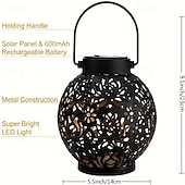 cheap Landscape Lights-LED Solar Lights Outdoor Hanging Lantern Metal Garden Decoration LED Lights for Yard Patio Lawn Tabletop Pathway Landscape Garden Decoration
