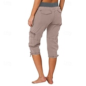 economico pantaloni cargo da donna-Per donna Pantaloni capri Pantaloni da paracadute Moda Streetwear Lunghezza al polpaccio Naturale Blocco di colori Coulisse Tasca Comodo All'aperto Confortevole Streetwear Uscire Rosso arancione