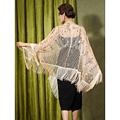 levne Šály a šátky-Retro Řvoucí 20s 20. léta 20. století šátek Wrap Přehozy přes ramena Velký Gatsby Buben dívka Flitry Třásně Maškarní kostým Dámské Karneval Svatební Večerní oslava Plesová maškaráda Dospělé Šátek