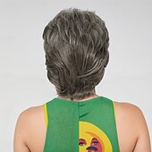 economico parrucca più vecchia-Parrucche sintetiche Ondulato Tessitura riccia Taglio asimmetrico Frangetta dritta A macchina Parrucca 30 pollici A1 Capelli sintetici Per donna Classico Comodo Colore Graduale e Sfumato Multicolore