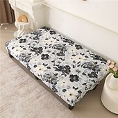baratos Capa do sofá futon.-capa de sofá sem braços em tecido jacquard, capa de sofá para decoração de ano novo, protetor elástico, capa de banco
