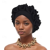 baratos Capacete de Casamento-Chapéu Combinação Poliéster / Algodão Chapéu mole turbantes Casamento Casual Boho Com Fru-Fru Cor Pura Capacete Chapéu