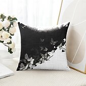 billige blomster- og plantestil-Sommerfugl Blomster Dekorative Kasteputer Deksel 1PC Myk Firkantet Sofa Putevare Putevar Soverom Stue Sofa Stol