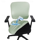 preiswerte Wasserdichte Abdeckung-Stretch-Stuhlbezüge für Computerstühle, wasserdicht, Kunstleder, geteilter Bürostuhlbezug, Gaming-Sessel, Sitzbezug, schmutzabweisend, abnehmbar