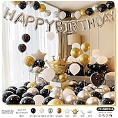 cheap Birthday Party Supplies-Birthday Party Scene Decoration Set - Multicolor Balloons with &#039;Happy Birthday&#039; Balloons Banner