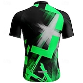 Недорогие Мужские джерси-Муж. Велокофты Геометрический принт С короткими рукавами Велоспорт Футболка Футболка Джерси с 3 задними карманами Горные велосипеды Быстровысыхающий Анатомический дизайн Фитиль Дышащий Виды спорта