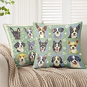 billige dyrestil-Søte hunder dekorative kasteputer dekkevne 1PC myk kvadratisk sofa pute omslag putetrekk soverom stue sofa stol dyrevenn