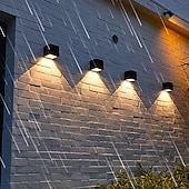 abordables Aplique de pared para exterior-2 uds., luces solares de pared, luz de valla exterior para jardín, patio, balcón, patio, villa, porche, decoración de patio, lámpara de pared impermeable de ambiente