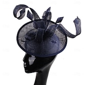 abordables Tocado de Boda-Tocados Plumas Sinamay Boda Fiesta de Noche Elegante Boda Con Pluma Celada Sombreros