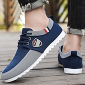 abordables Baskets-Baskets décontractées bicolores en nylon pour hommes avec design à lacets et emblème - des chaussures élégantes pour un usage quotidien