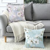 billiga blom- och växtstil-Blomsterdekorerade kastkuddar överdrag 1 styck mjukt kvadratiskt soffkuddöverdrag kuddfodral för sovrum vardagsrum soffa stol