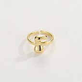economico I regali-anello con lettera personalizzata, regalo per la mamma, anello con alfabeto regolabile placcato oro 18k, finitura liscia, anello iniziale a fascia aperta, gioielli eleganti per le donne