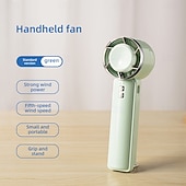preiswerte Ventilator-Tragbarer faltbarer Handheld- und Tischventilator 5-Geschwindigkeits-Kühlwind Kältekompress-Funktion Type-C-Ladung Dual-Buttons Silikonbasis für Reisen im Freien und Bürogebrauch