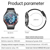 abordables Relojes inteligentes-696 ET456 Reloj inteligente 1.56 pulgada Smartwatch Reloj elegante Bluetooth ECG + PPG Podómetro Recordatorio de Llamadas Compatible con Android iOS Hombre Llamadas con Manos Libres Recordatorio de
