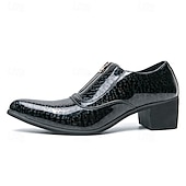 お買い得  オックスフォードシューズ-メンズ ブルー パテントレザー クロコダイルプリント ジッパー シューズ - イブニングウェアや高級な集まりに最適な高級フットウェア