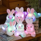 お買い得  イースターライト-1 個のかわいい光るぬいぐるみウサギイースターパーティーギフトお祭りの雰囲気の装飾人形