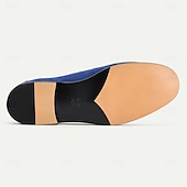 levne Prémiové kožené mokasíny-pánské prémiové mokasíny z hovězí kůže, modré semišové mokasíny, elegantní pohodlný design pro běžné i obchodní příležitostné nošení