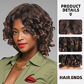 お買い得  最高品質ウィッグ-人工毛ウィッグ ウェーブ カーリーウィーブ レイヤード・ヘアカット アシメントリー・ヘアカット 機械製 かつら 81cm A1 合成 女性用 クラシック 快適 カラーグラデーション マルチカラー