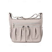 cheap Crossbody Bags-Women&#039;s Multi-Pocket Shoulder Bag – Lightweight Waterproof Nylon Crossbody Purse with Zipper Closure for Travel, Work and Daily Use Pink purple Black